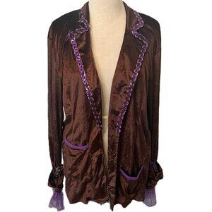 Dreamguy Pirate Jacket Mens Medium Costume Gothic Steampunk Cosplay Brown Sequin